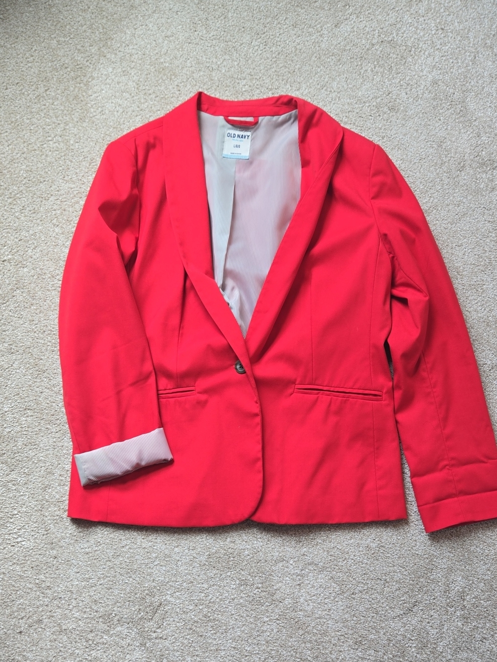 Old Navy Women's Bright Red Single-Button Blazer / Sports Coat